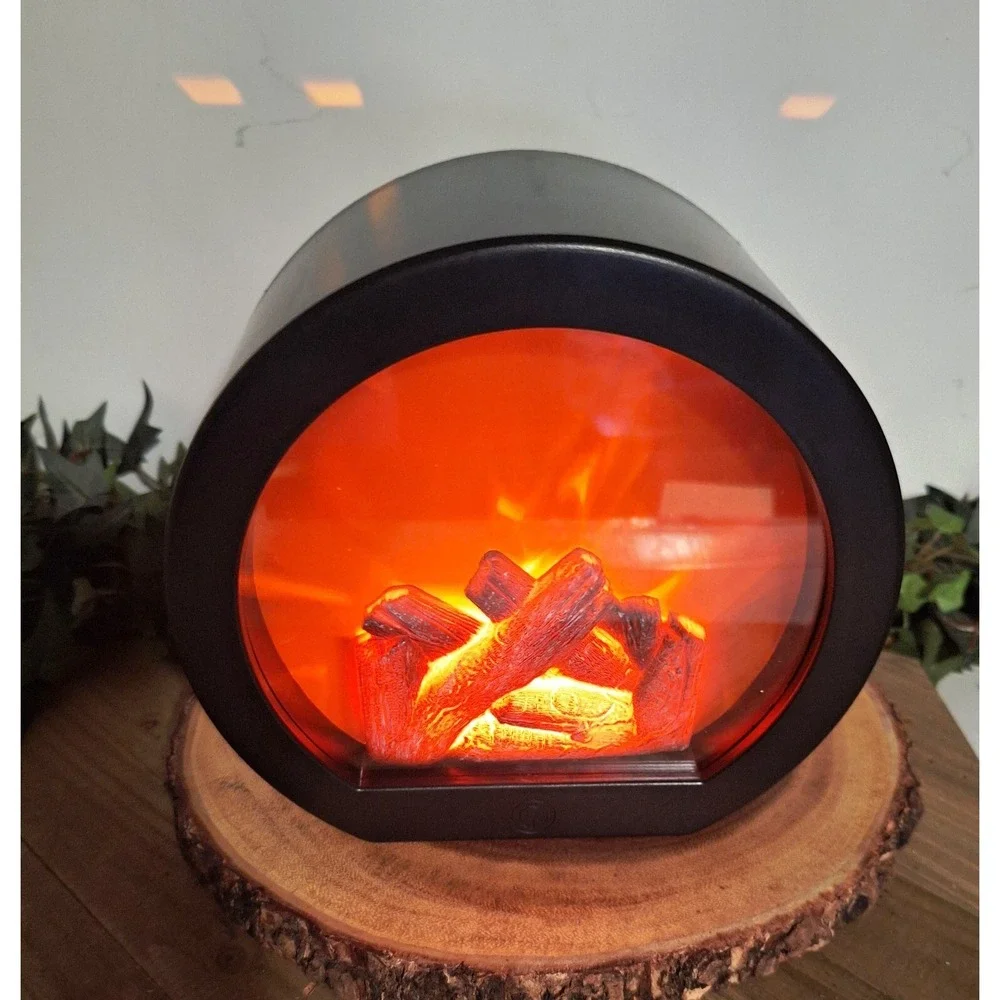 Decorative Fireplace Soothing Moving Flame‎ Lantern Relaxing Mood Setter LED